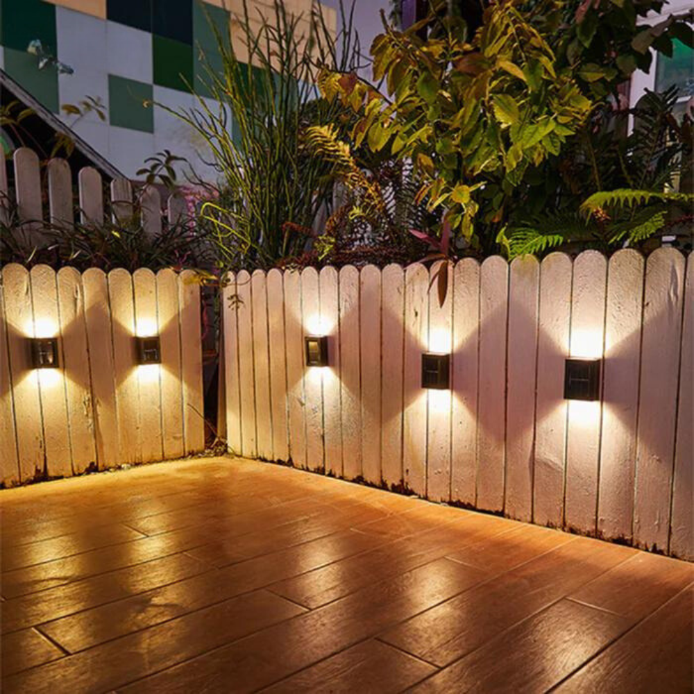 LAMPES MURALES SOLAIRES LED SANS FIL DELUXE - CRÉEZ L'ATMOSPHÈRE PARFAITE DANS VOTRE JARDIN !