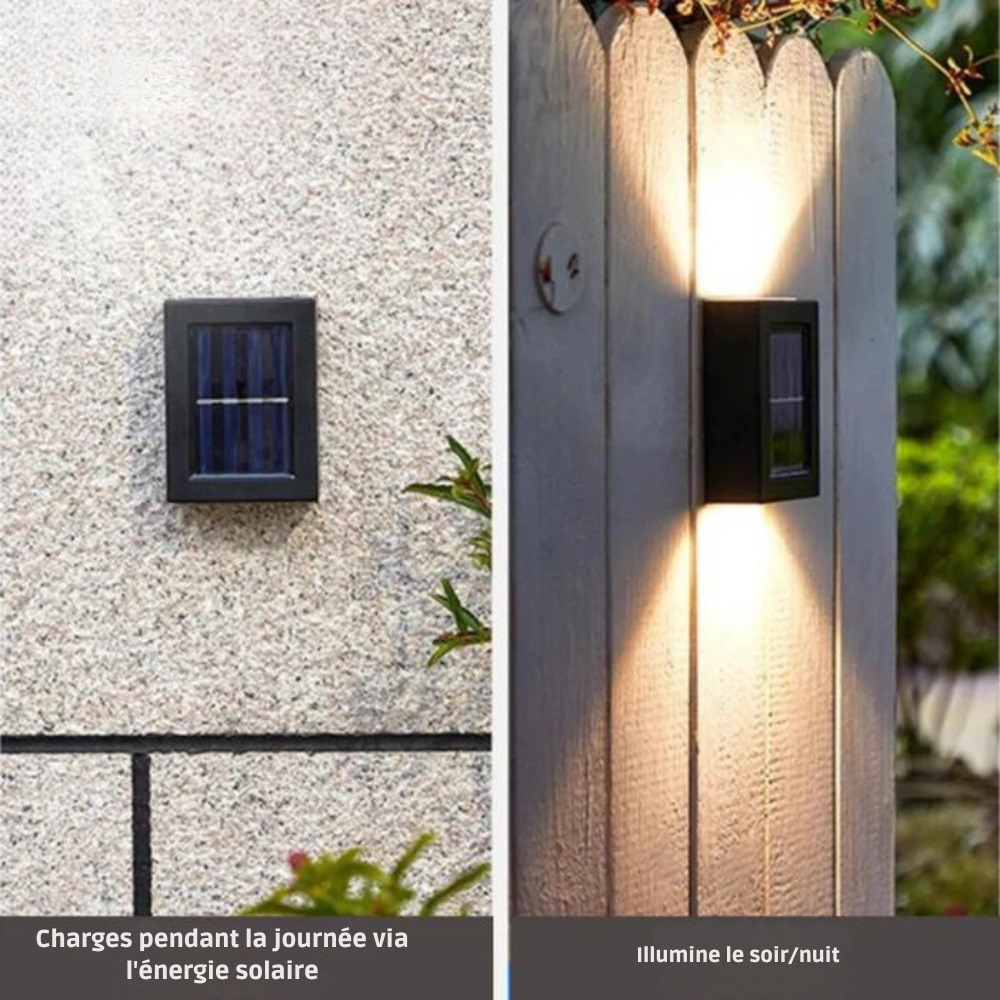 LAMPES MURALES SOLAIRES LED SANS FIL DELUXE - CRÉEZ L'ATMOSPHÈRE PARFAITE DANS VOTRE JARDIN !