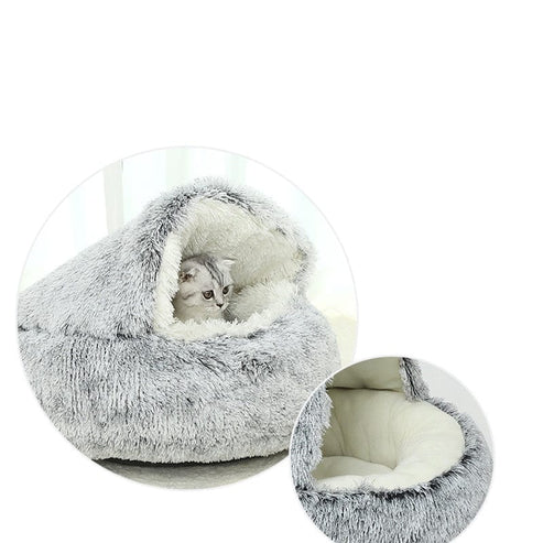 Lit rond en peluche pour animaux de compagnie - ComfyPet